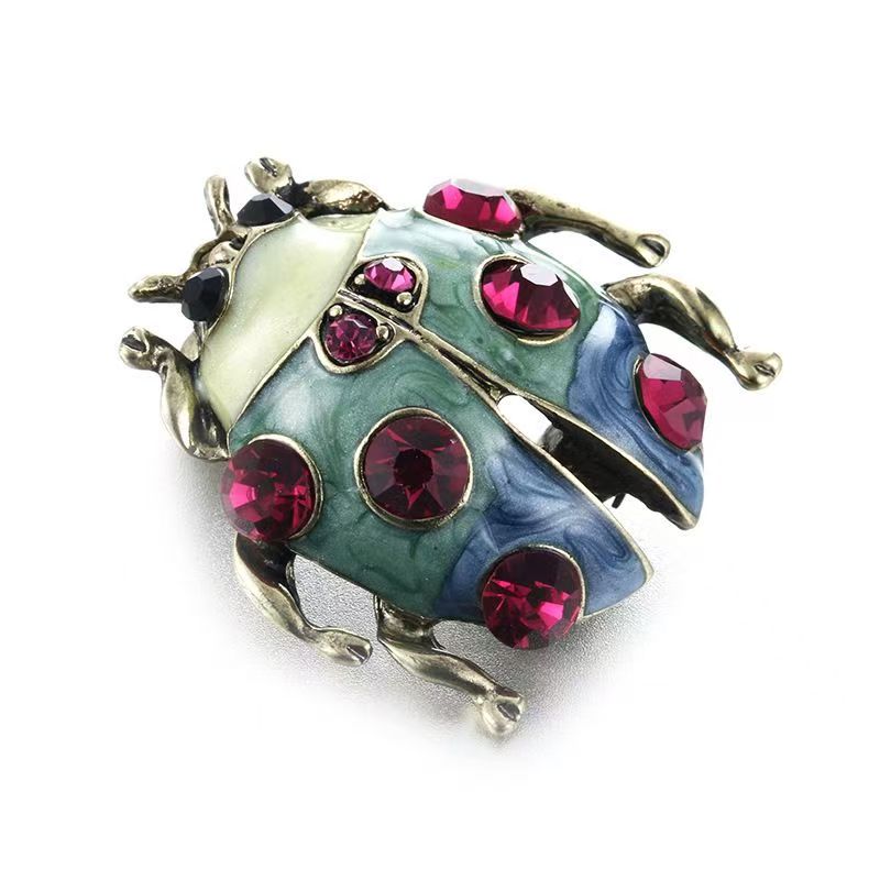 JoJo’s Bizarre Adventure Golden Wind Blue Crystal Beetle Brooch | Giorno Giovanna-Inspired Anime Style Jewelry Pin
