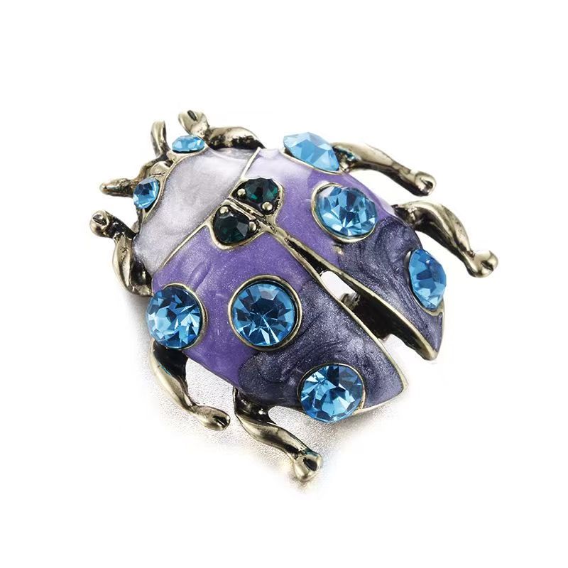 JoJo’s Bizarre Adventure Golden Wind Blue Crystal Beetle Brooch | Giorno Giovanna-Inspired Anime Style Jewelry Pin